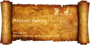 Mátrai Ágota névjegykártya